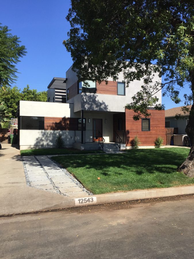 Completed modern home exterior — Torrance, CA